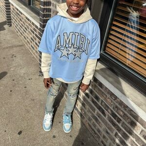 AMIRI Kids Light Blue Star Jersey